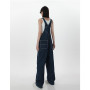 Women's Vintage Suspender Jeans Fashion Pocket Baggy Cargo Pants Streetwear Casual Straight Wide Leg Denim Trouser