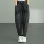 Vintage Baggy Harem Jeans Women Oversized Big Pockets Ankle-Length Denim Pants Streetwear