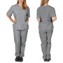 S-2XL 10Colors Quick Dry V-neck Short Sleeve Tops Loose Pants Solid Nurse Uniform Set Soft Working Polyester Outfits
