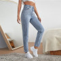 Curve Size 5XL High Waist Women Jeans Lady Harem Loose Jeans