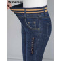 Vintage High Waist Slim Pencil Jeans Big Size Women's Casual Skinny Denim Pants Stretch Hole Leggings Trousers