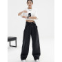 Women Vintage Streetwear Baggy Jeans High Waisted Oversize Wide Leg Pants Grunge Denim Trousers