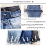 Women New Pencil Pants Ripped Slim Fit High Waist Vintage Streetwear Casual Fashion Stretch Jeans