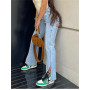 Ripped Jeans for Women High Waisted Korean Fashion Streetwear Flare Vintage Split Straight Casual Wide Leg Jeans