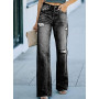 High Waist New Fashion Retro Flared Casual Bowknot Wide Leg Pants Women's Street Pants Straight Leg Jeans