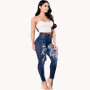 Women's Stretch Skinny Ripped Hole Washed Denim Jeans Slim Jeggings High Waist Pencil Trousers