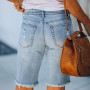 Denim Shorts Woman Fashion Tassel Tight Five-Point Shorts Jeans