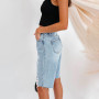 Denim Shorts Woman Fashion High Waist Hole Five-Point Washed Thin Jeans