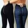 Women High Waist Skinny Jeans With Zipper In The Back Vintage Push Up Black Jeans Denim Pants Streetwear Leggings