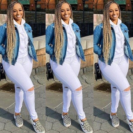 Women's Slim-Fit Sexy Ripped Jeans