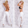 New Low Waist Elastic Slim Women's Jeans Sexy Lace Hollow-out Lace White Trousers Skinny Pencil Pants