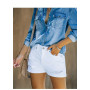 Women New style solid color denim shorts
