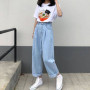 Denim Baggy Pants Women Fashion Simple Loose Vintage Streetwear High Waisted Jean