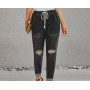 Casual Fashion Straight Pants Women's Ripped Jeans