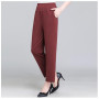 Spring Summer Pant Thin Elastic Waist Loose Cotton Mother Long Trousers Clothes