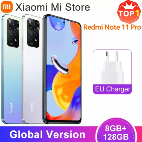 Global Version Xiaomi Redmi Note 11 Pro Smartphone 8GB 128GB MTK Helio G96 Octa Core 108MP Camera 67W Charging 120Hz Display