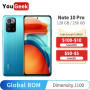 Global ROM Xiaomi Redmi Note 10 Pro 128GB/256GB Dimensity 1100 6.6" 120Hz Screen 64MP 5000mAh Support 67W Fast Charge Cellphones