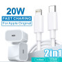Apple Original 20W Fast Charger For iPhone 14 13 12 11 Pro Max Plus SE3 X XS XR Quick Charger USB C Type C Fast Charge Cable