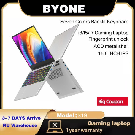 Ru Warehouse Intel Core i7 i5 laptop Gaming 15.6 Inch Fingerprint Unlock 16G RAM 512G SSD Thin Colorful Keyboard Laptops