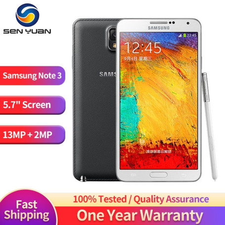 N9005 Original Unlocked Samsung Galaxy Note 3 Mobile Phone 5.7'' 3GB RAM 16GB/32GB ROM 13MP+2MP Quad-Core Android Smartphone