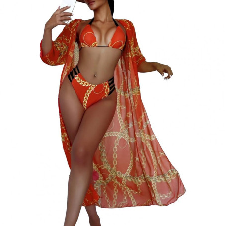 3Pcs/Set bikinis Multi Sizes Women Swimsuit with Cardigan