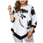 Large Size 5XL Women's Blouse Floral Print Loose Shirts Tops Streetwear