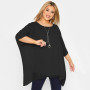 Plus Size Loose Batwing Sleeve Elegant Cape Blouse Women 3/4 Casual Tunic Tops Large Size Clothing