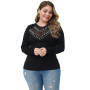 Plus Size For Women Mesh Hollow Out Long Sleeve 5Xl  Clothes Bodycon Peplum Tee Shirt
