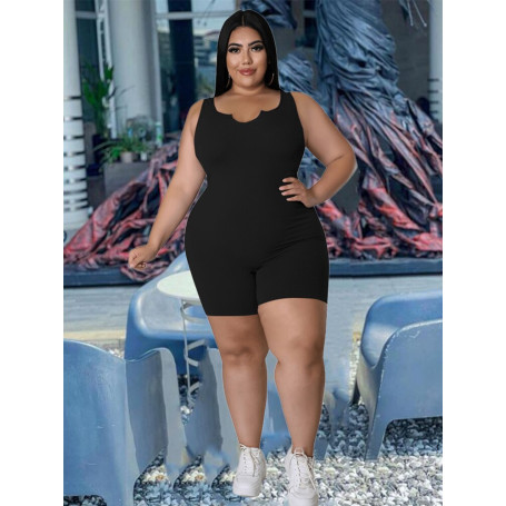 Plus Size Women Clothing Jumpsuits Summer One Piece Outfits Stretch Sexy Tracksuit Jumpsuit Shorts Wholesale Bulk Dropshipping