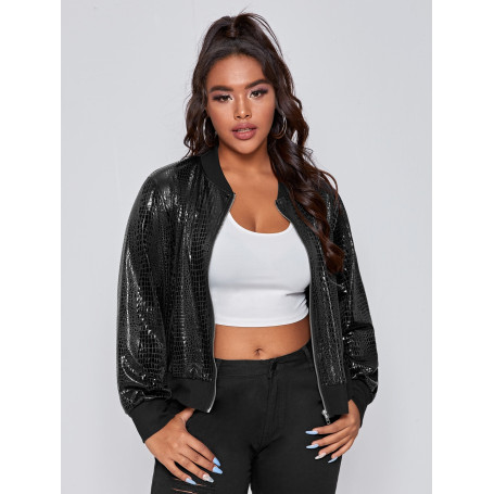 Plus Size Women  Motorcycle Rock Jacket Large Size Clothing 4xl Black Curvy Coat Long Sleeve Streetwear Oversize Outwear