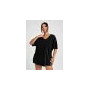 Plus Size T Shirt 4XL Fashion Women Half Sleeve V Neck Black Oversized Casual Blouse Summer Elegant Solid Ladies Tops