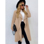 Midi Outerwear Women Long Sleeve England Style Turn-down Collar Slim Overcoat Oversized Large Trench Coats