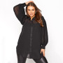 Plus Size Long Pleat Sleeve Elegant Shirt Women Loose Tunic Blouse 6XL 7XL