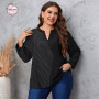 Plus Size Women Clothing Tops  Clothes Ladies Big Size Casual Striped Loose Long Sleeve Oversized Blouse