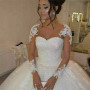 Long Sleeve Vestido De Noiva Lace Gowns Wedding Dresses  Custom-made Plus Size Bridal Tulle Mariage