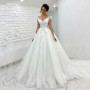 Princess Wedding Dresses Off Shoulder 3D Lace Applique Ladies Sleeveless Boho Bridal Gowns Vestido De Novia Custom Mariée