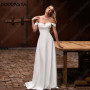 Pleat Beads Satin Wedding Dresses Simple Off Shoulder Bridal Party Gowns A Line Hochzeitskleid Lace Up Custom Made
