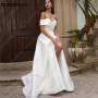 Sweethert Satin Wedding Gowns With Split One Shoulder Bridal Dresses For Women vestidos casamento no civil Custom Made