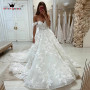 Elegant Wedding Dresses Sweetheart Tulle Lace Flowers Appliques Long Formal Bridal Gown Custom Size DZ79M