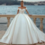 Sexy Off Shoulder Bridal Dresses Satin Lvory  A-Line Pleated Simple Princess Wedding Gowns Vestidos De Novia Formal Party