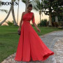 Flowing Chiffon Prom Gown A Line Prom Dresses One Shoulder Red Long Evening Dress Wedding Party Gowns Cut Out Vestido De Festa