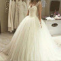 Ivory Lace Tulle Beading Floor-Length Beach Wedding Dress Spaghetti Straps Bridal Gowns For Women