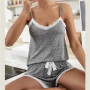 Pajamas Set for Women Sexy Sleepwear Tank Top Suits with Shorts Cute Underwear Soft Nightwear Sleeveless