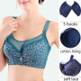 Plus Size Big Breast Lady Super Thin Push Up Bralette Gather Lace Crop Top Sexy Brassiere