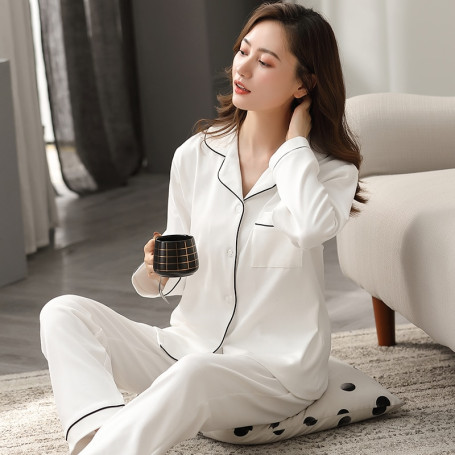 100% Cotton Sleepwear Women's 2 Pieces Pajamas Set Lounge Clothes