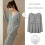 Nightwear Bust Padded Moonboot Women Pajama Sets Pajamas Maternity Sleepwear Loungewear