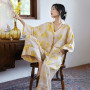 New Floral Printed Pajamas Set Loungewear Sleepwear Women Long Sleeve Wide Leg Pants