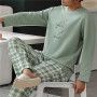 New Pajamas Men's Long-Sleeved Striped Style Boys And Girls