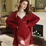 Pajamas with Chest Pad Lace Nightgown Slip Dress Women's Nightdress