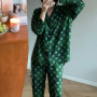 Women's pajamas Silk Sleepwear Clothes Smooth Matching sets Plus Size